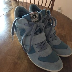 Ash Bowie Suede Wedge Sneakers Size 38